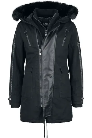EMP Chaqueta de Invierno de - Chaqueta de invierno con capucha de piel artificial - S XL - para Mujer