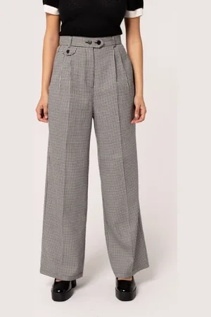 Hell Bunny Pantalones de tela de - Teddy Trousers - XS S - para Mujer