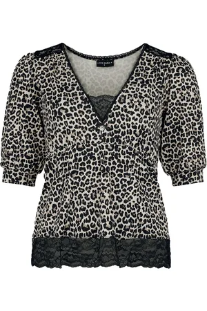 VIVE MARIA Camiseta Manga Larga Rockabilly de - Romantic Leopard-Print - XS L - para Mujer
