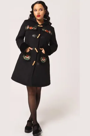 Hell Bunny Abrigos Gótico de - Basil Coat - XS XL - para Mujer