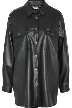 Noisy May Camiseta de - NMFLANNY L/S OVERSIZE PU SHIRT NOOS - XS L - para Mujer