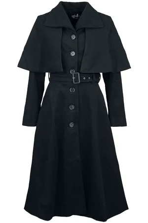 Hell Bunny Abrigos Gótico de - Ingrid Coat - XS S - para Mujer