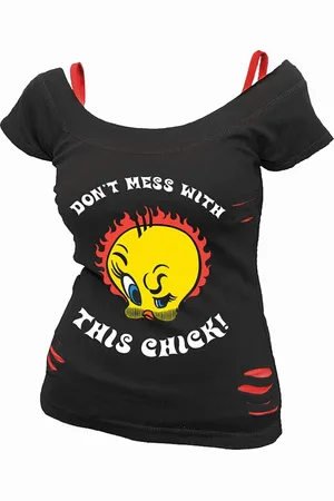 LOONEY TUNES Camiseta de - Tweety - Tough Chick - S XL - para Mujer