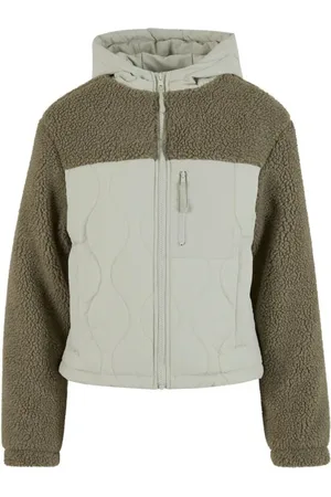Urban classics Chaqueta entre-tiempo de - Ladies Sherpa Crinkle Nylon Mix Jacket - XS M - para Mujer