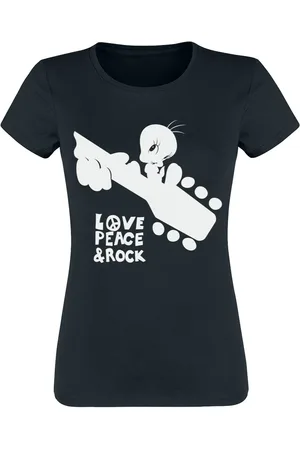 LOONEY TUNES Camiseta de - Tweety - Love, Peace & Rock - S XXL - para Mujer