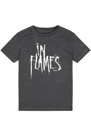 IN FLAMES Camiseta de - Metal-Kids - Logo - 104 164 - para niñas & niños