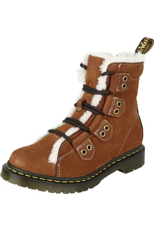 Dr. Martens Botas de - 1460 LTT FL - Tan E.H Suede & Tan Buttersoft Wp & Natural Fine Borg - EU36 EU39 - para Mujer