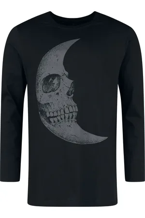 KIHILIST by KILLSTAR Camiseta Manga Larga Gótico de - Lunar Crescent Long Sleeve Top - XS XXL - para Hombre