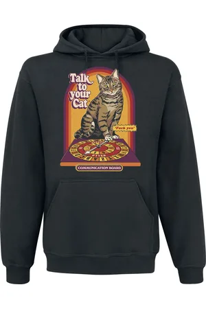 Steven Rhodes Sudadera con capucha Fun de - Talk To Your Cat - M XXL - para Hombre