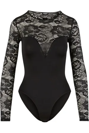 Urban classics Body de - Body de encaje y cuello redondo - XS M - para Mujer