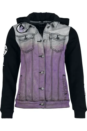 Gothicana Chaqueta Tejana de - Cat patches - S XL - para Mujer