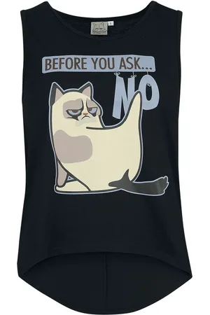 Grumpy Cat Top tirante ancho de - Before You Ask ... No - S 3XL - para Mujer