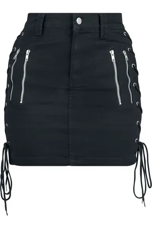 Gothicana Minifalda Gótico de - Short Skirt With Decorative Lacing - S XXL - para Mujer