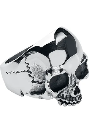 etNox hard and heavy Anillo de - Skull Head - para Hombre
