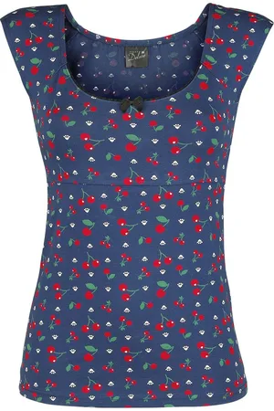 Pussy Deluxe Camiseta Rockabilly de - Cat Paws & Cherries Girl - XS XXL - para Mujer