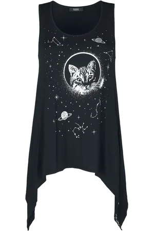 Banned Alternative Top Gótico de - Space Cat Top - XS 4XL - para Mujer