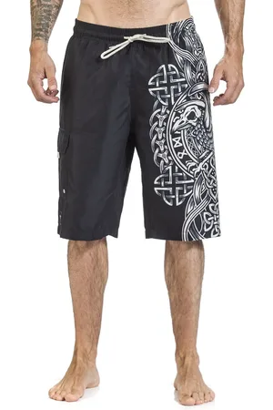 EMP Bañador de - Bañador con cuervo estampado estilo celta - S XXL - para Hombre