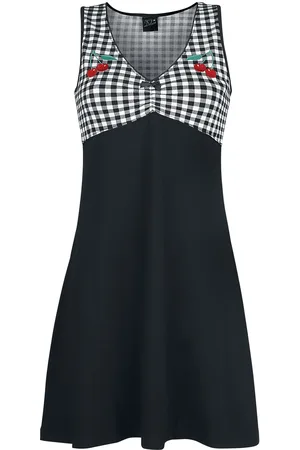 Pussy Deluxe Vestidos de longitud media Rockabilly de - Vichy Cherry - XS XXL - para Mujer