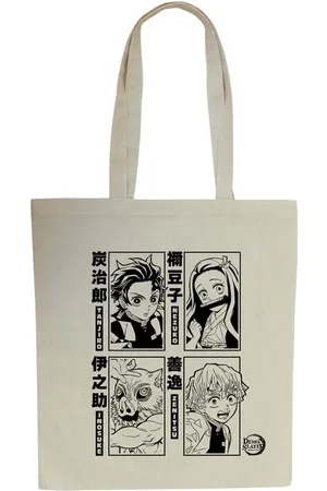 Demon Bolsa De Tela Anime de - Tanjiro, Nezuko, Zenitsu & Inosuke - para