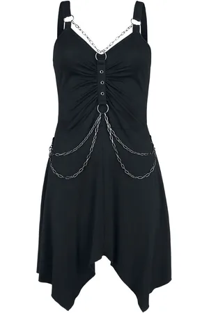 Gothicana Vestido Corto Gótico de - Short Dress With Chains - S XXL - para Mujer