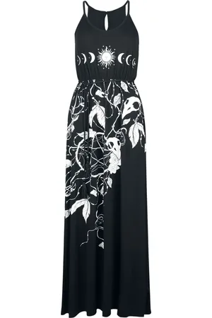 Gothicana Vestido largo Gótico de - Roses and skulls - S XXL - para Mujer