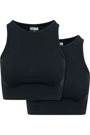 Urban classics Top de - Pre-Pack Ladies Cropped Rib Top 2-Pack - XS XL - para Mujer