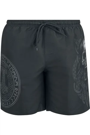 EMP Bañador de - Swim Shorts With Skull And Runes Print - M XXL - para Hombre