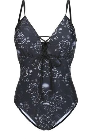 EMP Bañador de - Bañador con rosas y detalles de encaje - S XXL - para Mujer