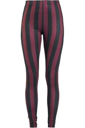 Gothicana Leggins Gótico de - Black/Red Striped Leggings - S 5XL - para Mujer