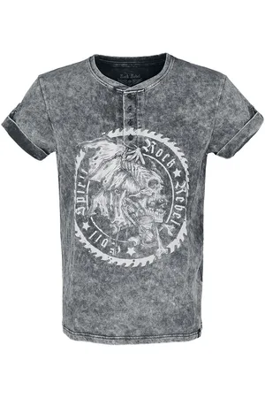 Rock Rebel Camiseta de - Camiseta Vintage con fila de botones - S 5XL - para Hombre