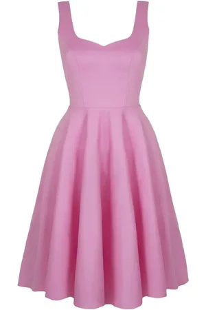 Hell Bunny Vestidos de longitud media Rockabilly de - Heidi Dress Pink - XS 4XL - para Mujer