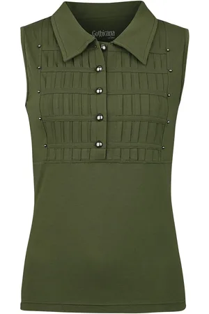 Gothicana Top Gótico de - Top estilo militar - M XXL - para Mujer