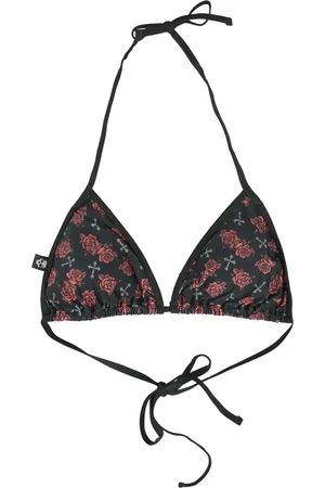 Rock Rebel Top de Bikini de - Cross And Roses Alloverprint - M XXL - para Mujer