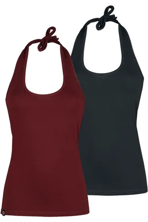 EMP Top atado al cuello de - Halterneck Top Double-Pack - S 5XL - para Mujer