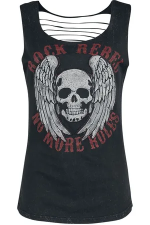 Rock Rebel Top de - Top con cortes y estampado - S XL - para Mujer