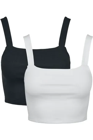 Urban classics Top de - Ladies Cropped Top Double Pack - XS XL - para Mujer