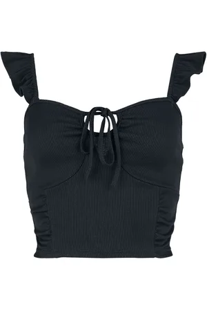 EMP Top de - Top corto con volantes y encaje - M XL - para Mujer