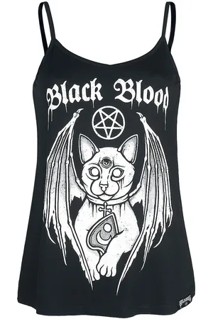 EMP Top Gótico de - Top Demonic Cat - XS S - para Mujer