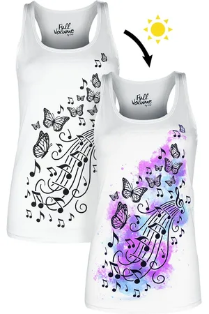 Full Volume Top de - Butterflies and musical notes - S 4XL - para Mujer