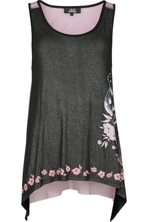 Full Volume Top de - Glitter Top with Fishnet Back - S XL - para Mujer
