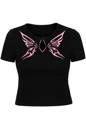 Hell Bunny Camiseta Rockabilly de - Kocho Top - XS XL - para Mujer