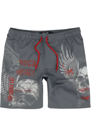 Rock Rebel Bañador de - Swim Shorts with Skull Print - S M - para Hombre