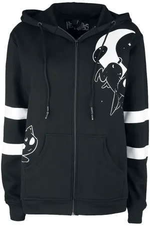 Heartless Capucha con cremallera Gótico de - Moon Cats - S 3XL - para Mujer