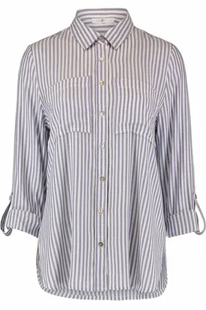 Hailys Blusa de - LS V BL Je44tte Stripe - XS XXL - para Mujer