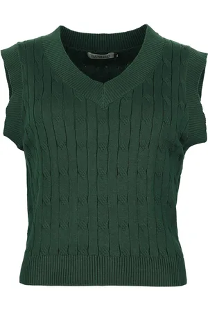 Banned Retro Top Rockabilly de - Olive Waistcoat - S 4XL - para Mujer