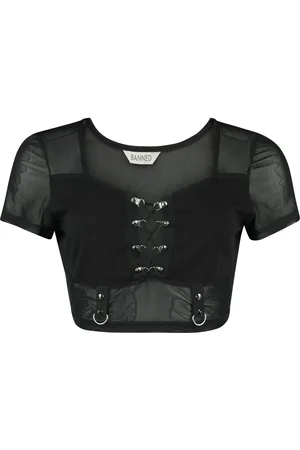 Banned Alternative Camiseta Gótico de - Shadow Veil Mesh Top - XS XXL - para Mujer