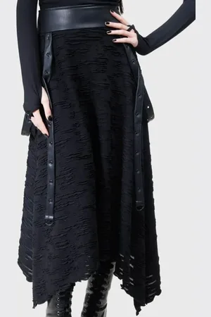 KIHILIST by KILLSTAR Falda hasta la rodilla Gótico de - Gloomara Skirt - S 4XL - para Mujer