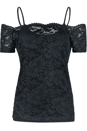 EMP Camiseta de - Lace Cold Shoulder - S XXL - para Mujer