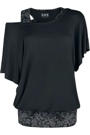 EMP Camiseta de - Camiseta doble capa con top de completo estampado - S 5XL - para Mujer