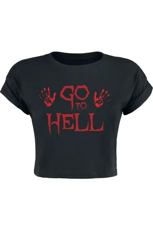 Sprüche Top Fun de - Go To Hell Cropped Top - S L - para Mujer